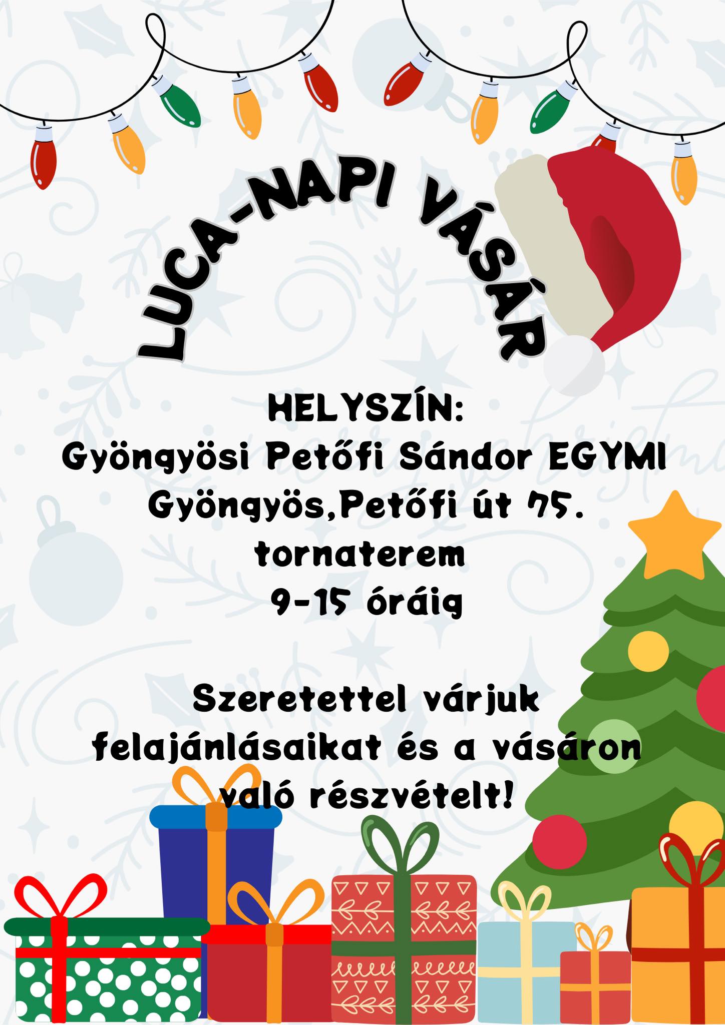 Luca - napi vásár december 13-án - Gyöngyösi Petőfi Sándor Egységes ...